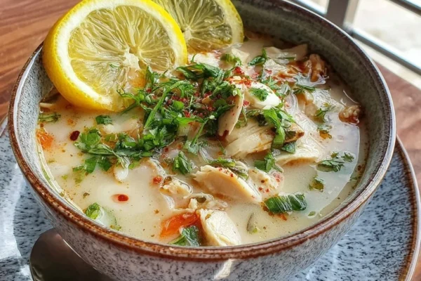 Mediterranean Lemon Chicken Soup