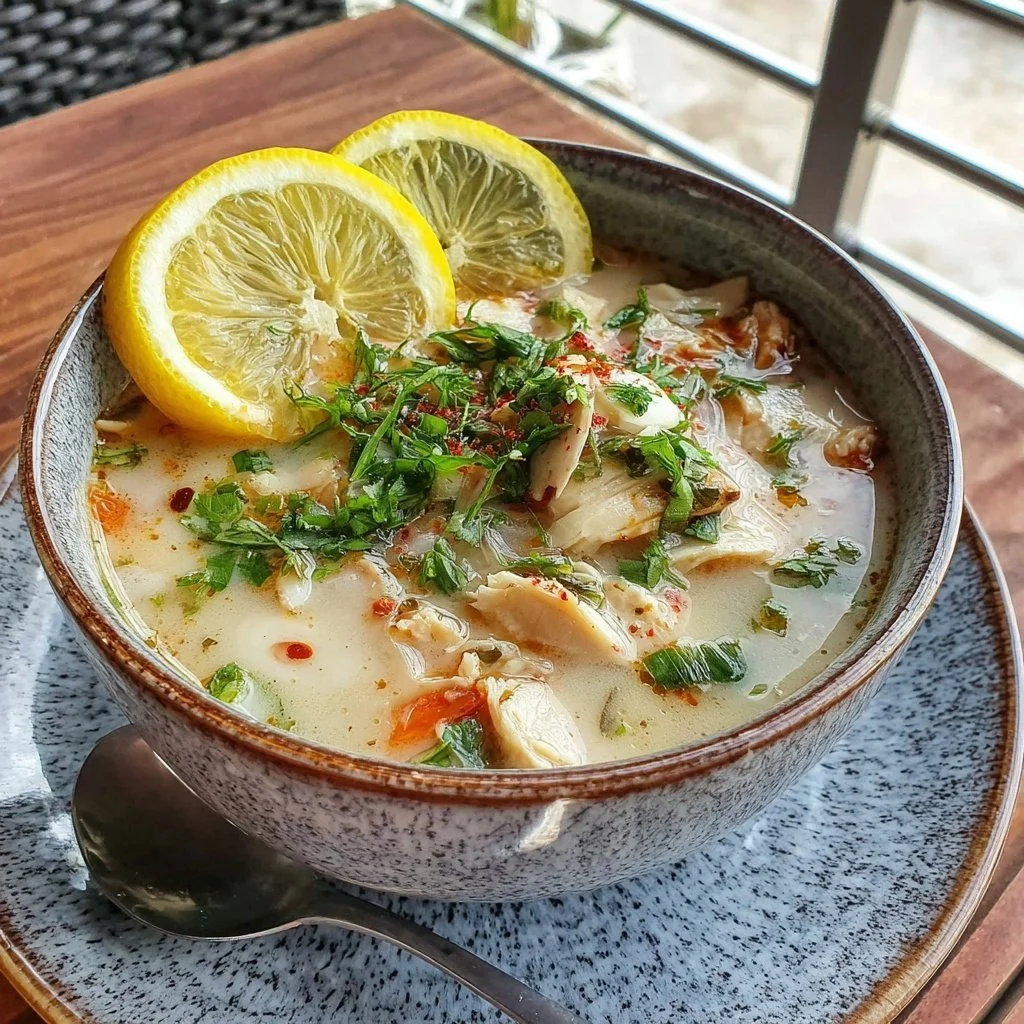 Mediterranean Lemon Chicken Soup